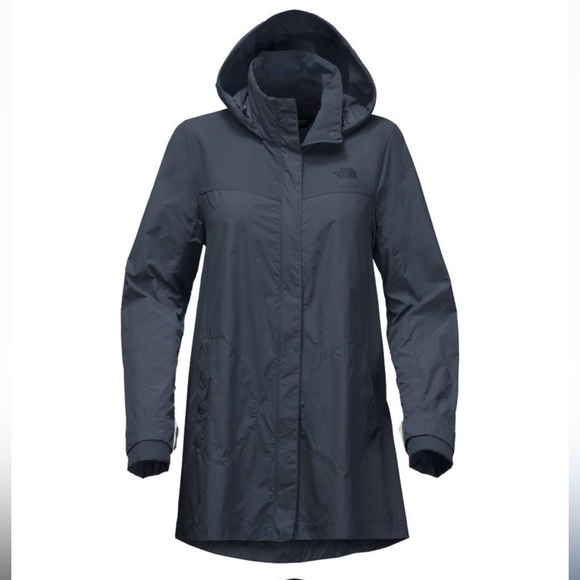 The North Face Womens Flychute Wind Resistant Navy Blue A-Line Jacket Medium - Picture 2 of 9
